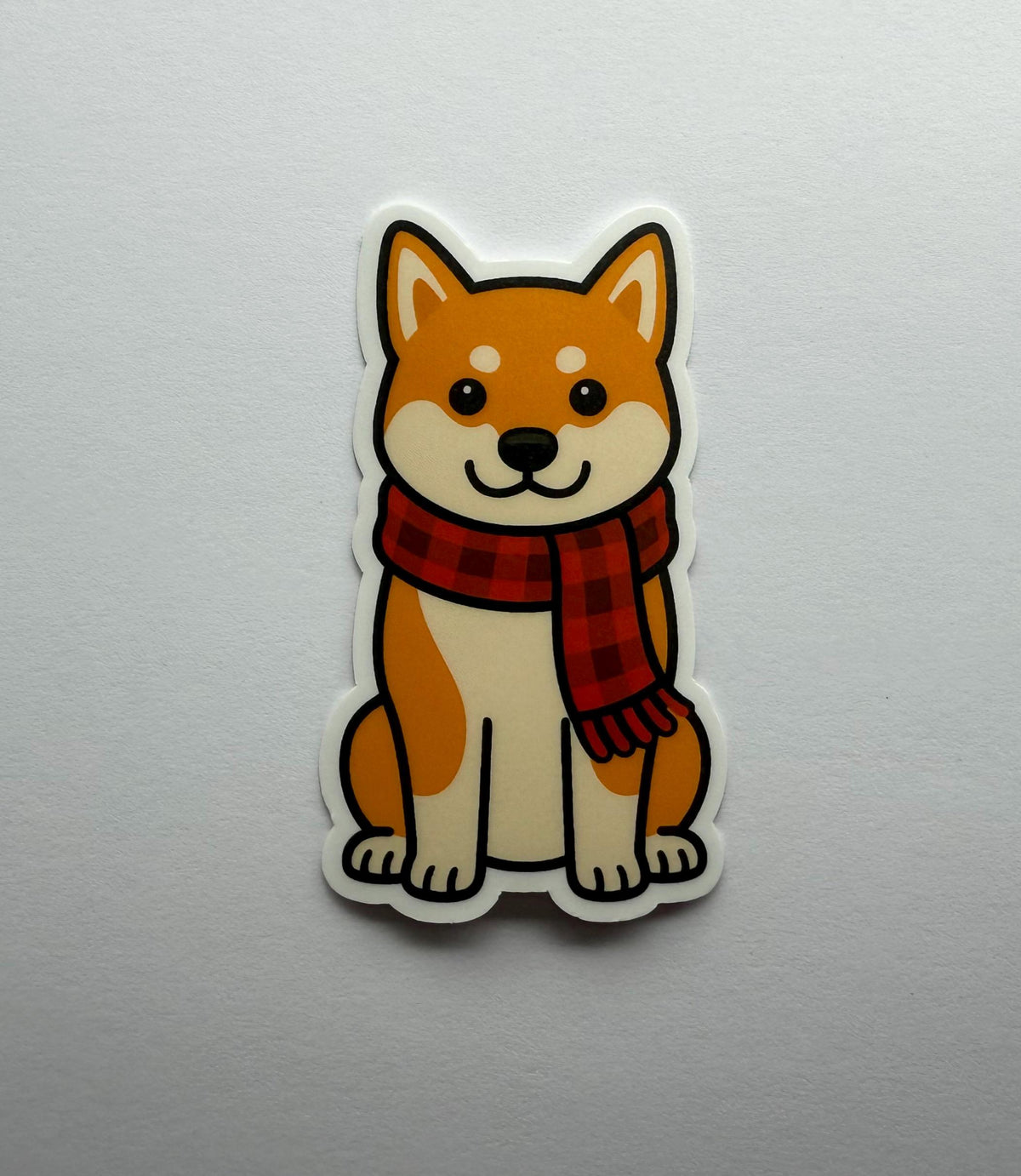 Shiba Inu Wearing Scarf Sticker