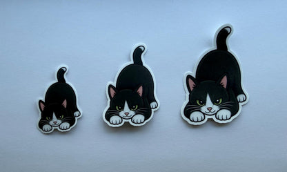 Tuxedo Cat Pouncing Sticker