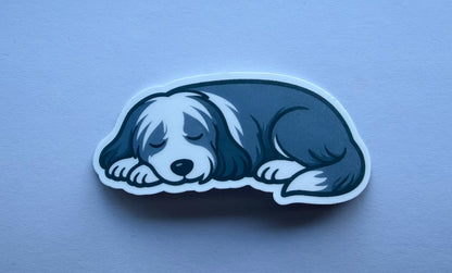 Bearded Collie Sleeping Sticker