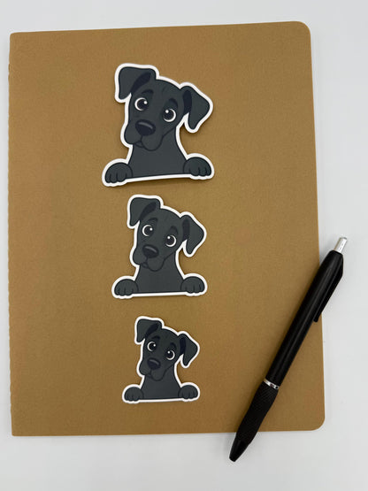 Great Dane Peeking Sticker