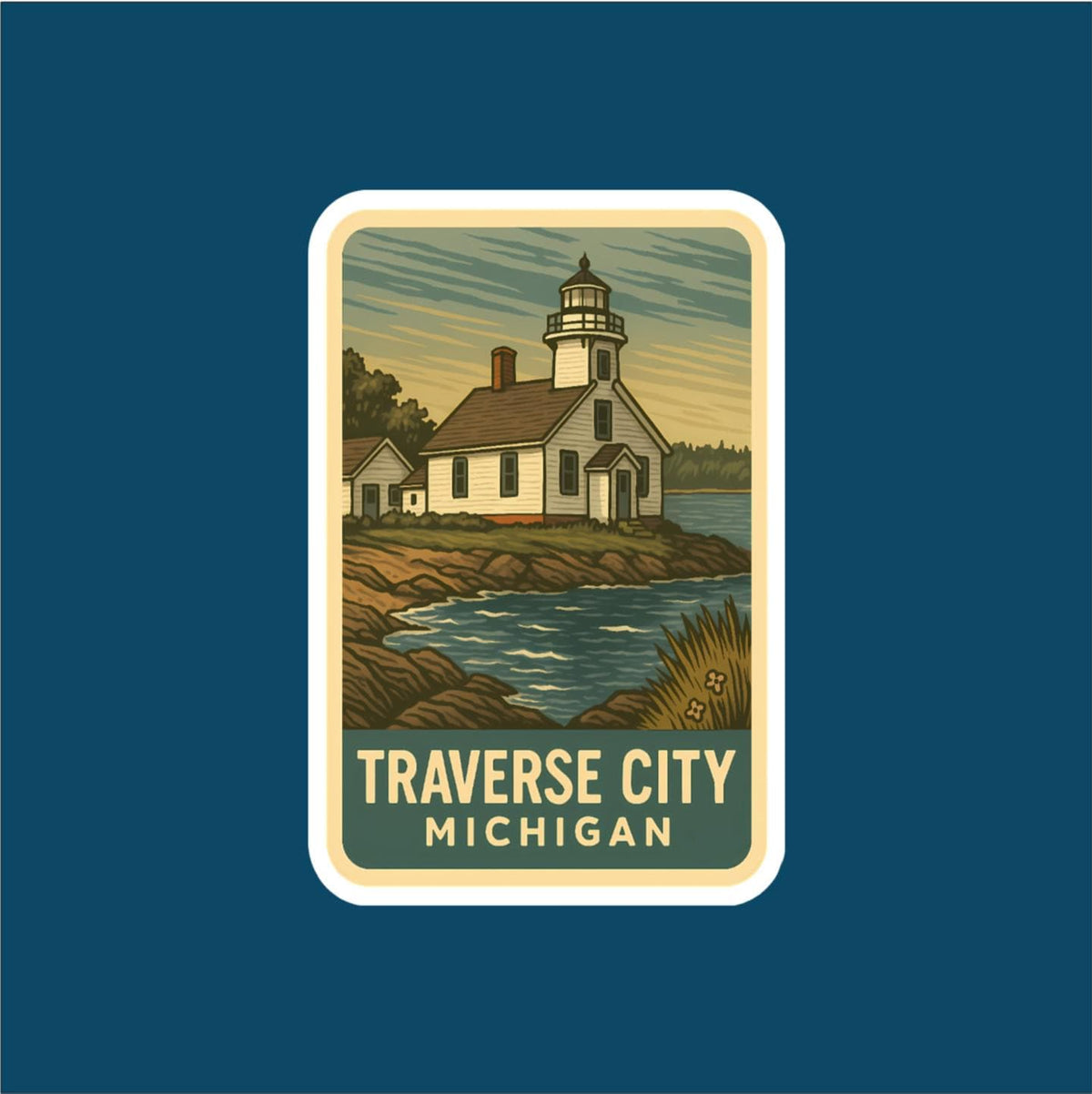 Traverse City Michigan Travel Sticker
