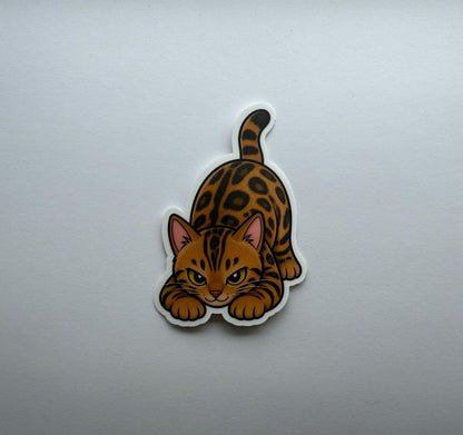 Bengal Cat Pouncing Sticker