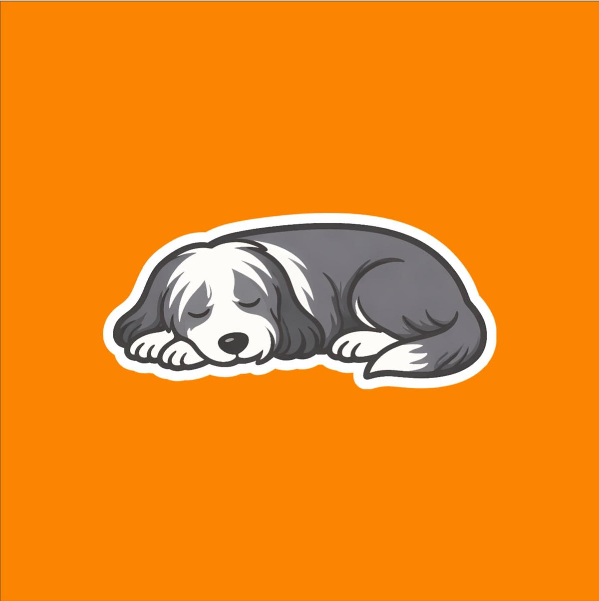Bearded Collie Sleeping Sticker