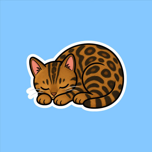 Bengal Cat Sleeping Sticker