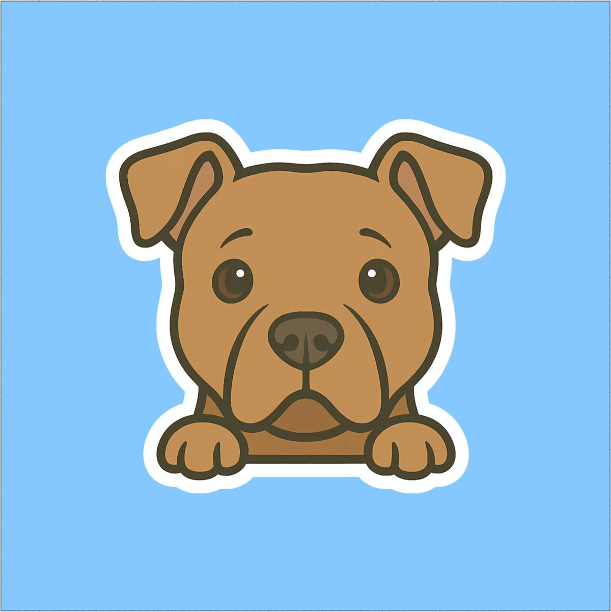 Pit Bull Peeking Sticker