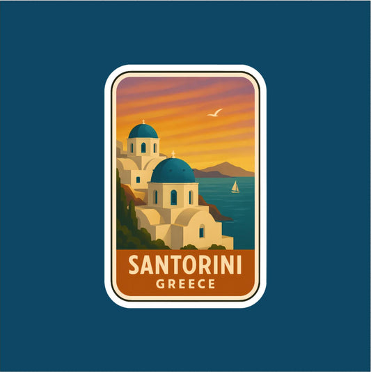 Santorini Greece Travel Sticker