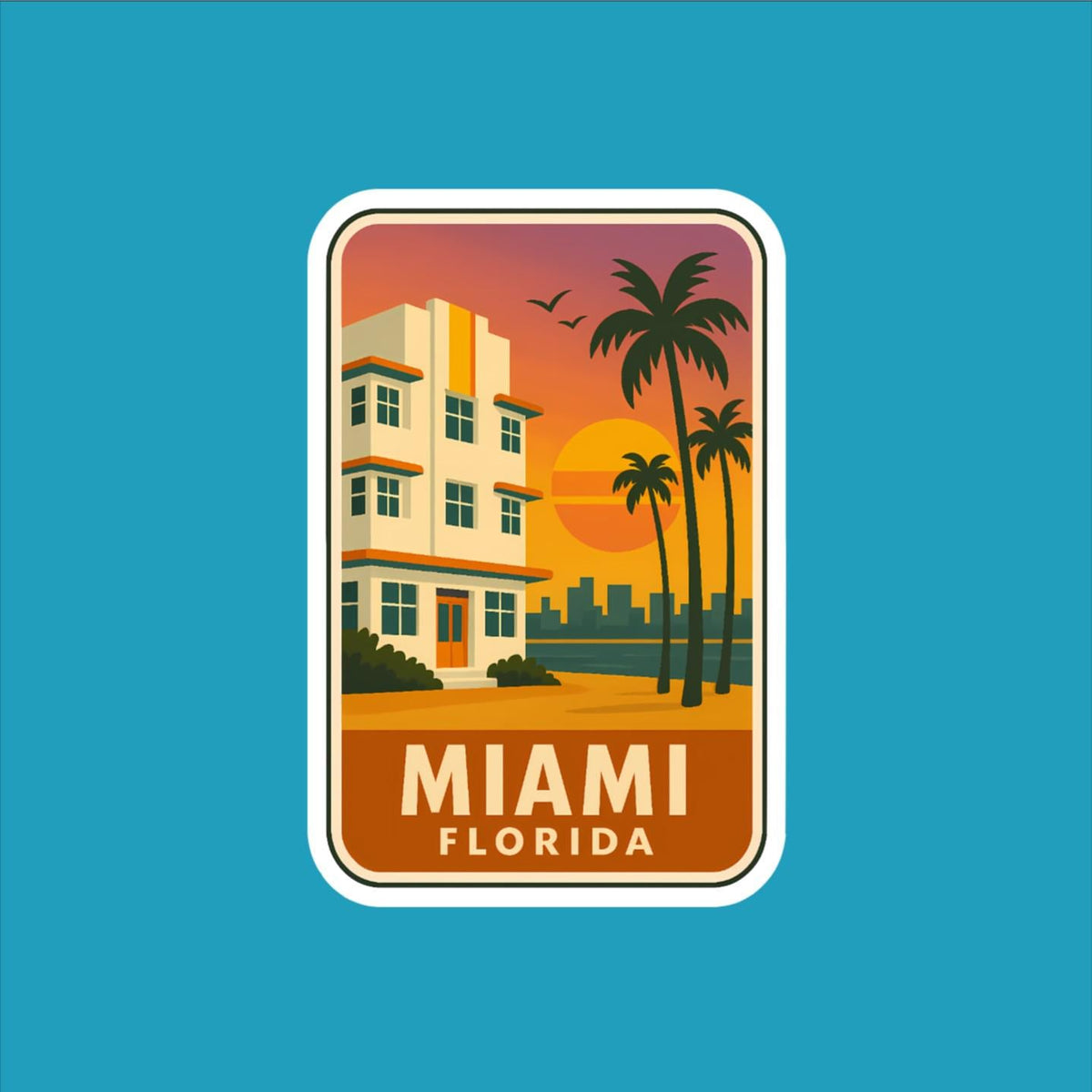 Miami Florida Travel Sticker