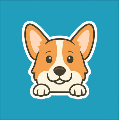 Corgi Peeking Sticker