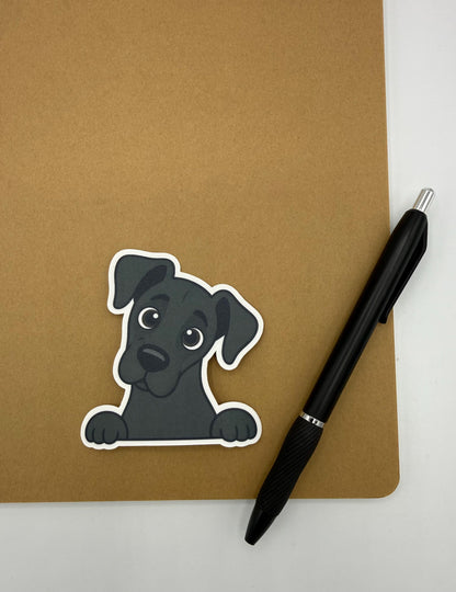 Great Dane Peeking Sticker