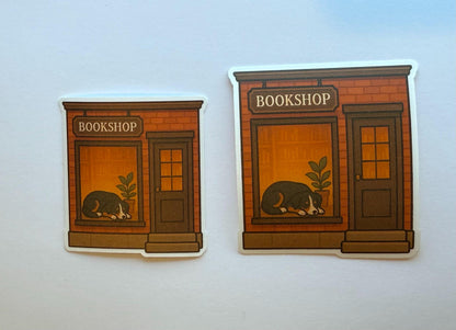 Dog in a Bookshop Window Sticker