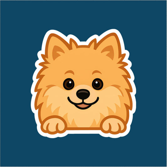 Pomeranian Peeking Sticker