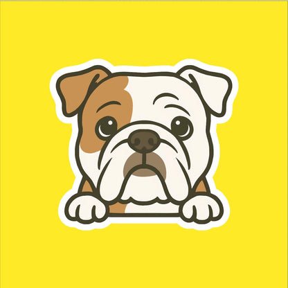 English Bulldog Peeking Sticker