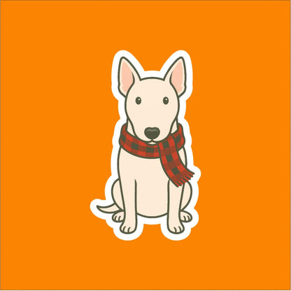 Bull Terrier Wearing Scarf Sticker