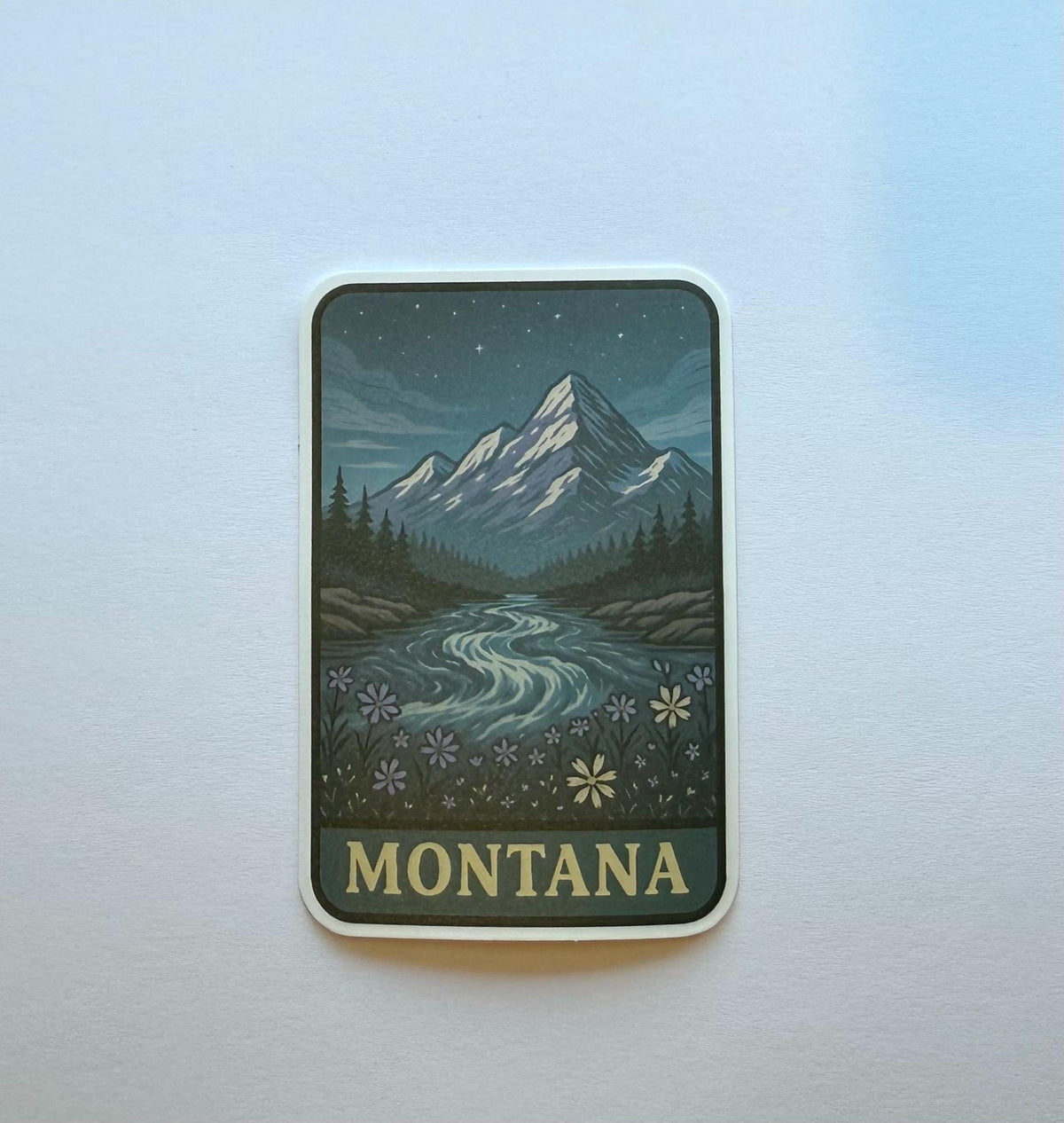 State of Montana Travel Sticker - Nighttime