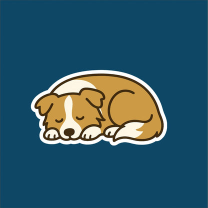 Border Collie Sleeping Sticker
