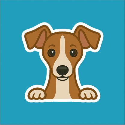 Italian Greyhound Peeking Sticker
