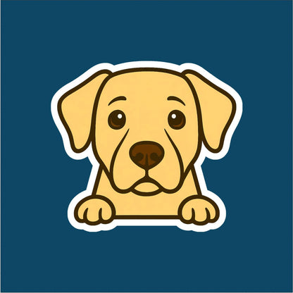 Labrador Retriever Peeking Sticker