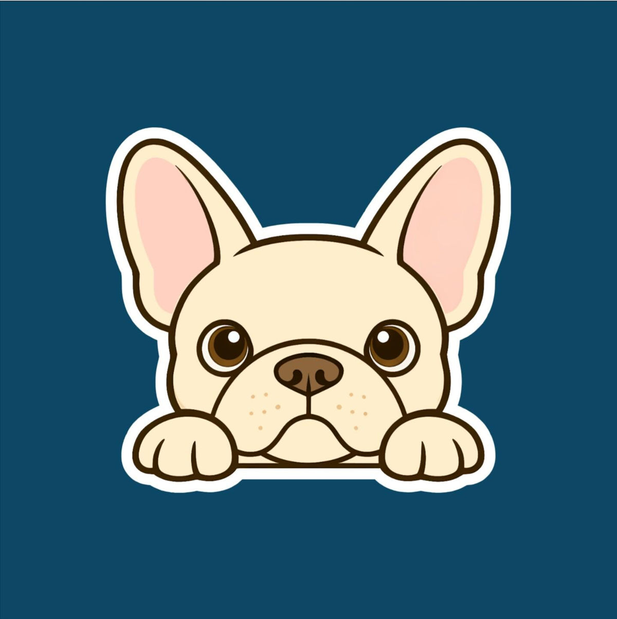 French Bulldog Peeking Sticker