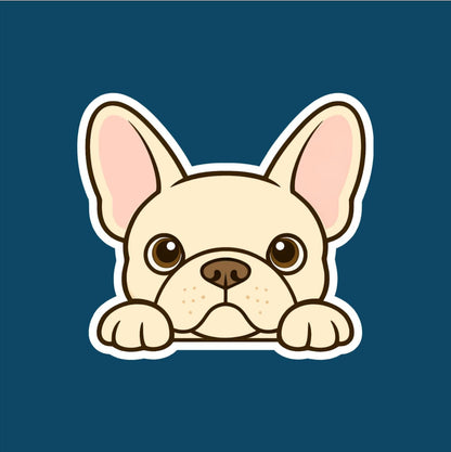 French Bulldog Peeking Sticker