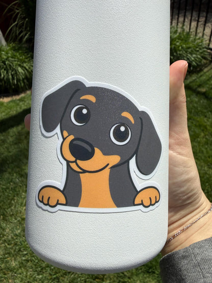 Dachshund Peeking Sticker