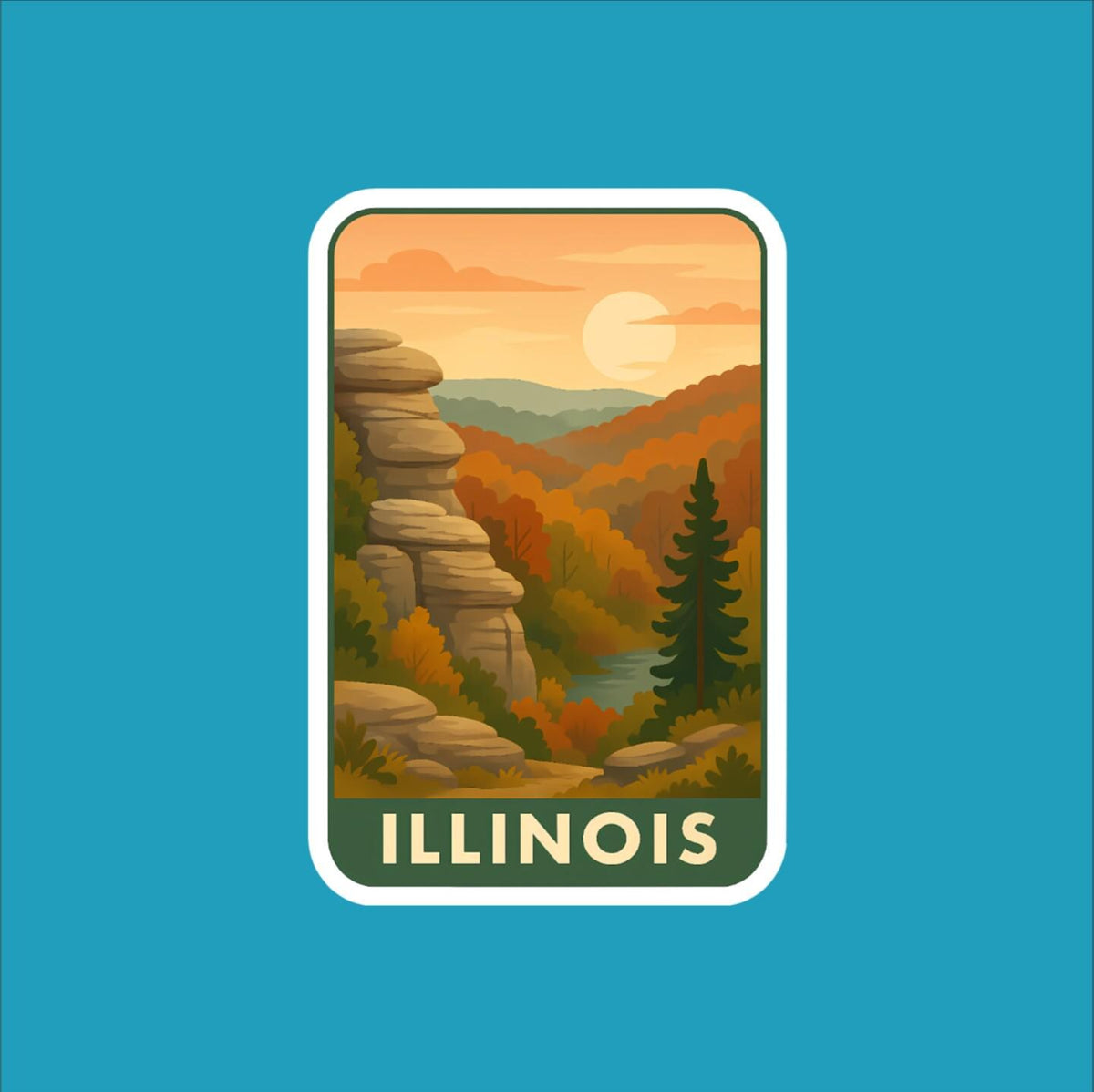 State of Illinois Travel Sticker